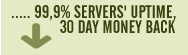 99,9% Servers' Uptime, 30 Day Money Back